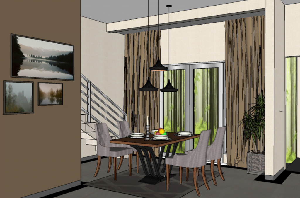 Desain Interior Perumahan Bintaro​ - Modelling Dining Room