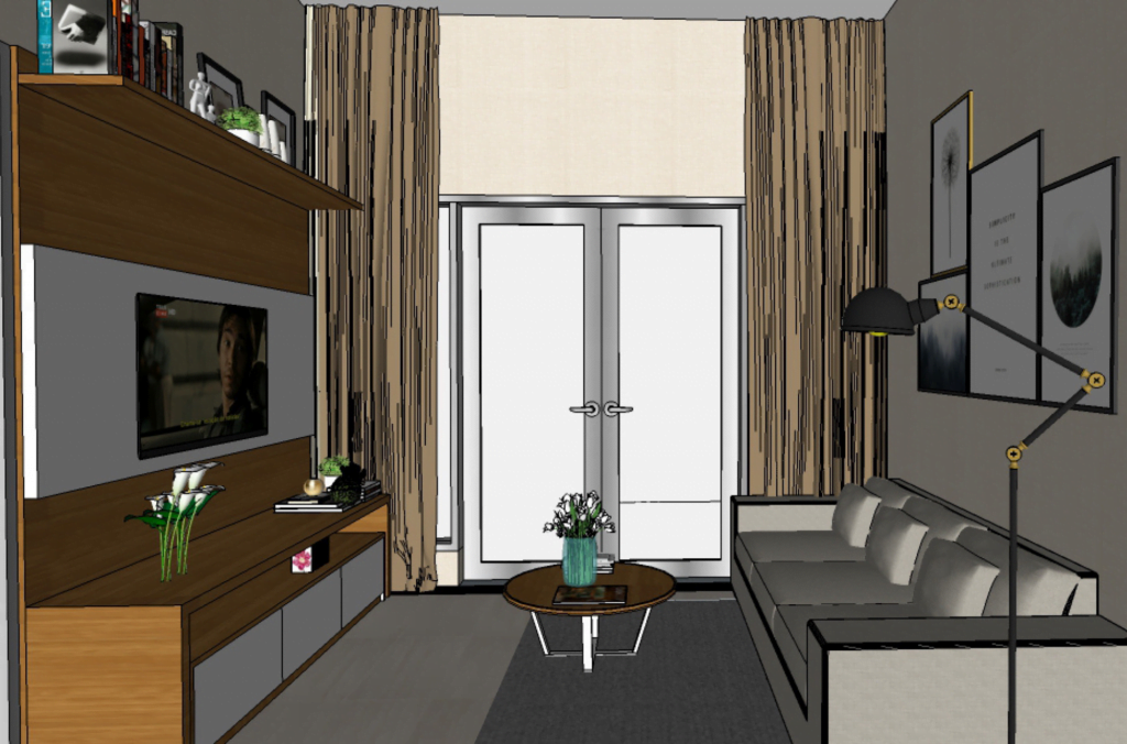 Desain Interior Perumahan Bintaro​ - Modelling ruang keluarga