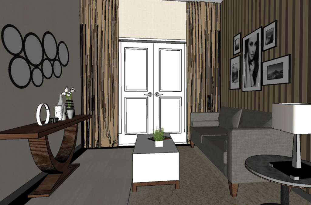 Desain Interior Perumahan Bintaro​ - Modelling living room 2