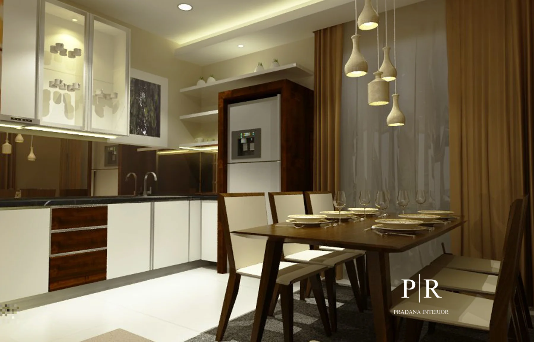 Desain Interior Apartemen Scandinavia Modern _ Dining Room