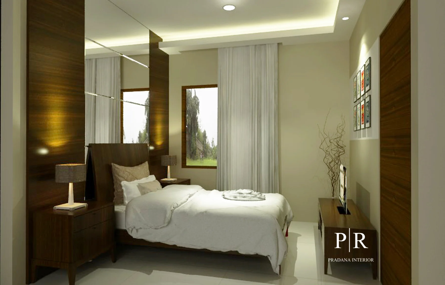 Desain Interior Apartemen Scandinavia Modern _ Guest bed Room