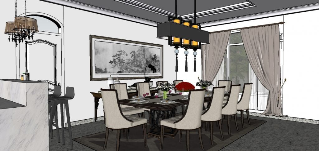 Desain Interior Klasik Modern - dining room