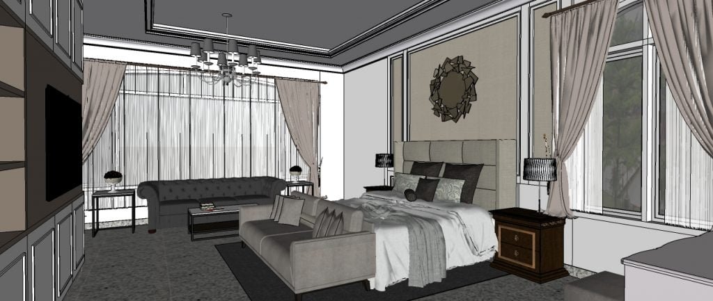Desain Interior Klasik Modern - Master Bed room