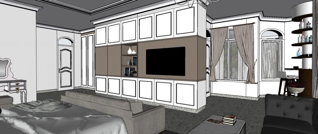 Desain Interior Klasik Modern - master bed room 2