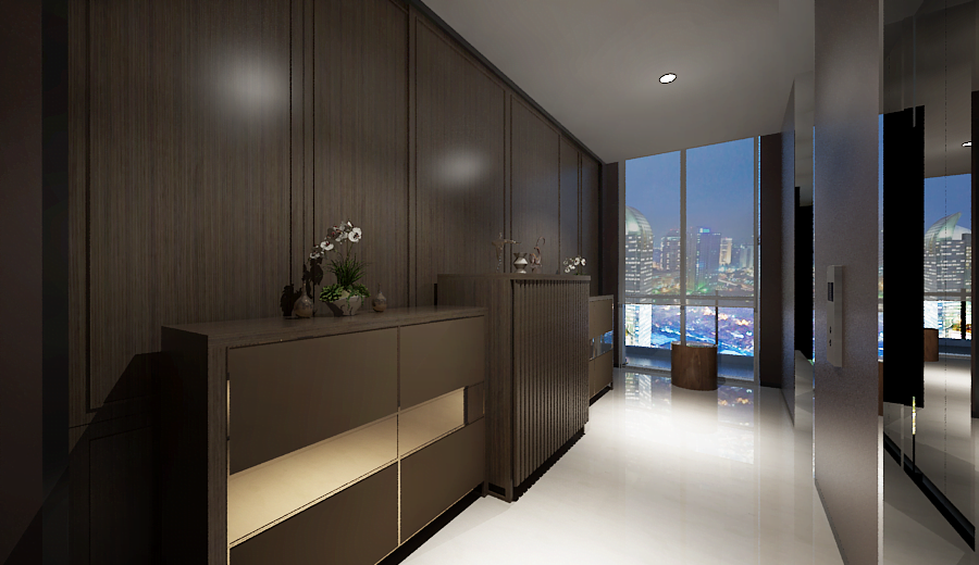 Desain Interior Apartemen Jakarta - lobby lift