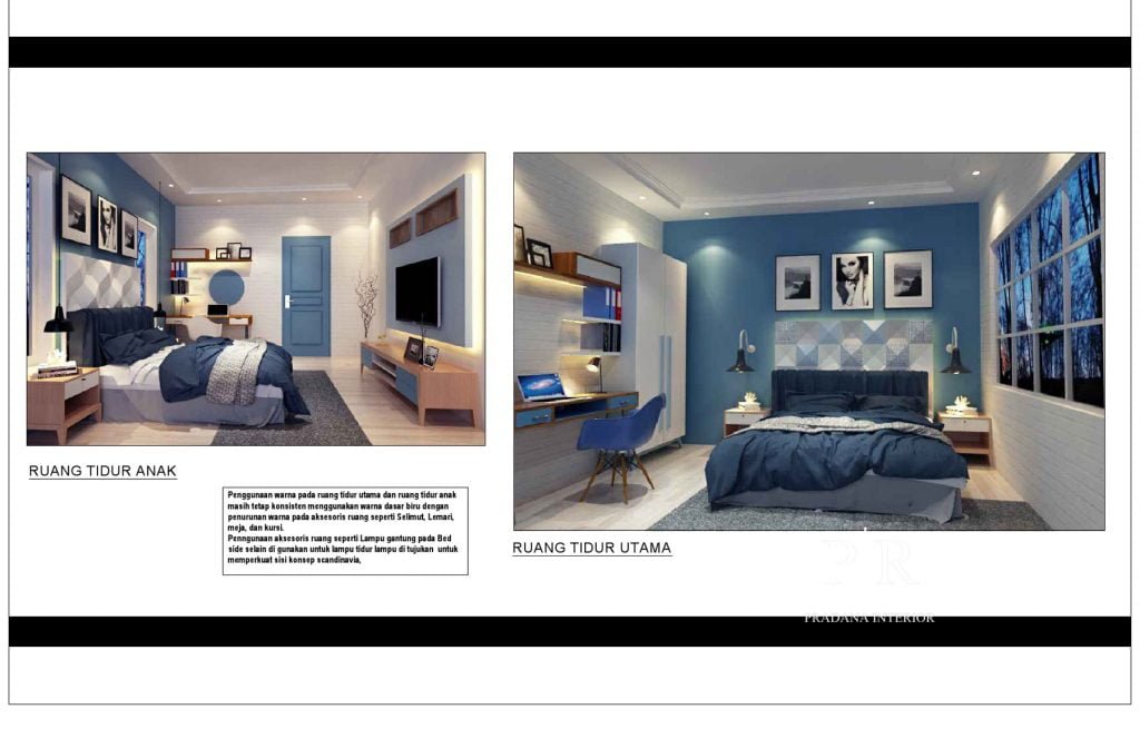 Desain Interior Rumah Scandinavian - bed room