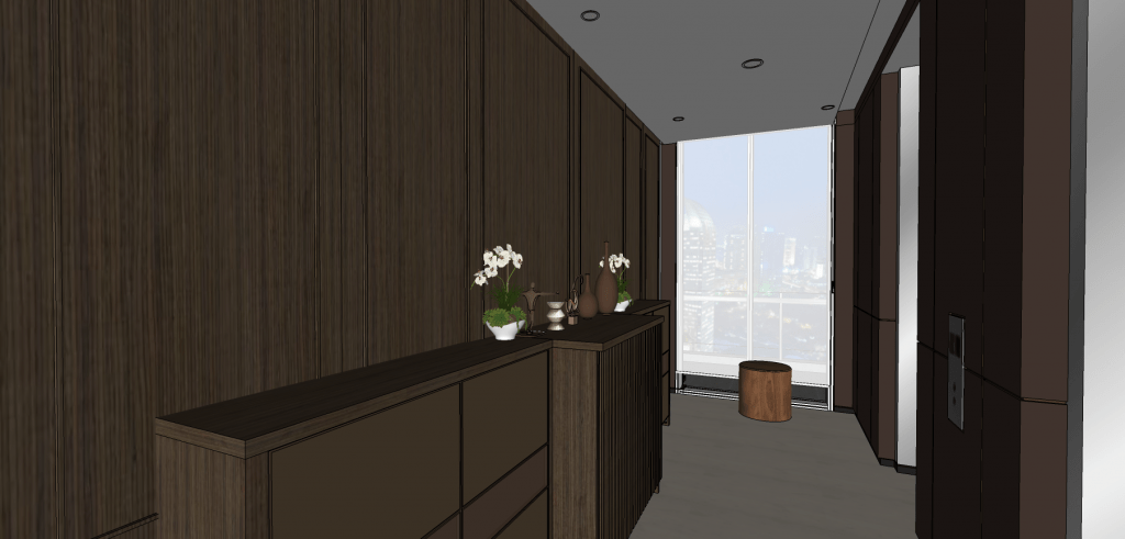 Desain Interior Apartemen Jakarta - Modellin lobby lift