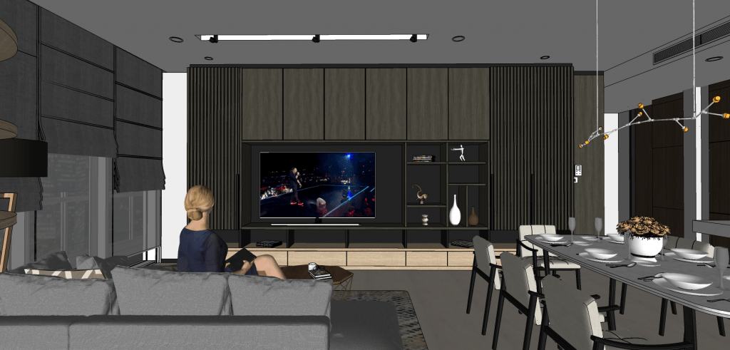 Desain Interior Apartemen Jakarta - Modelling living room