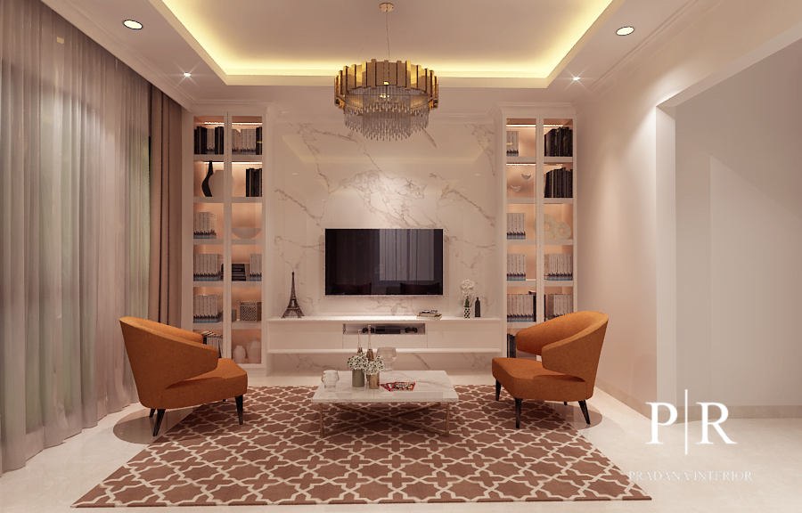 Interior perumahan The Icon, BSD City - ruang TV - Foto Exsisting
