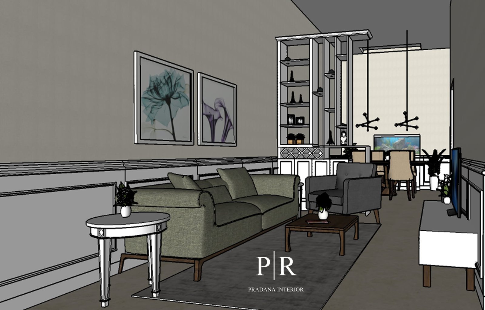 Jasa interior rumah di bekasi - Living room modelling